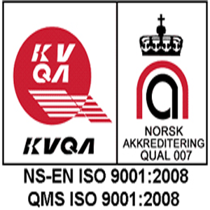 ISO 9001:2008 quality certification — KVQA / Norsk Akkreditering